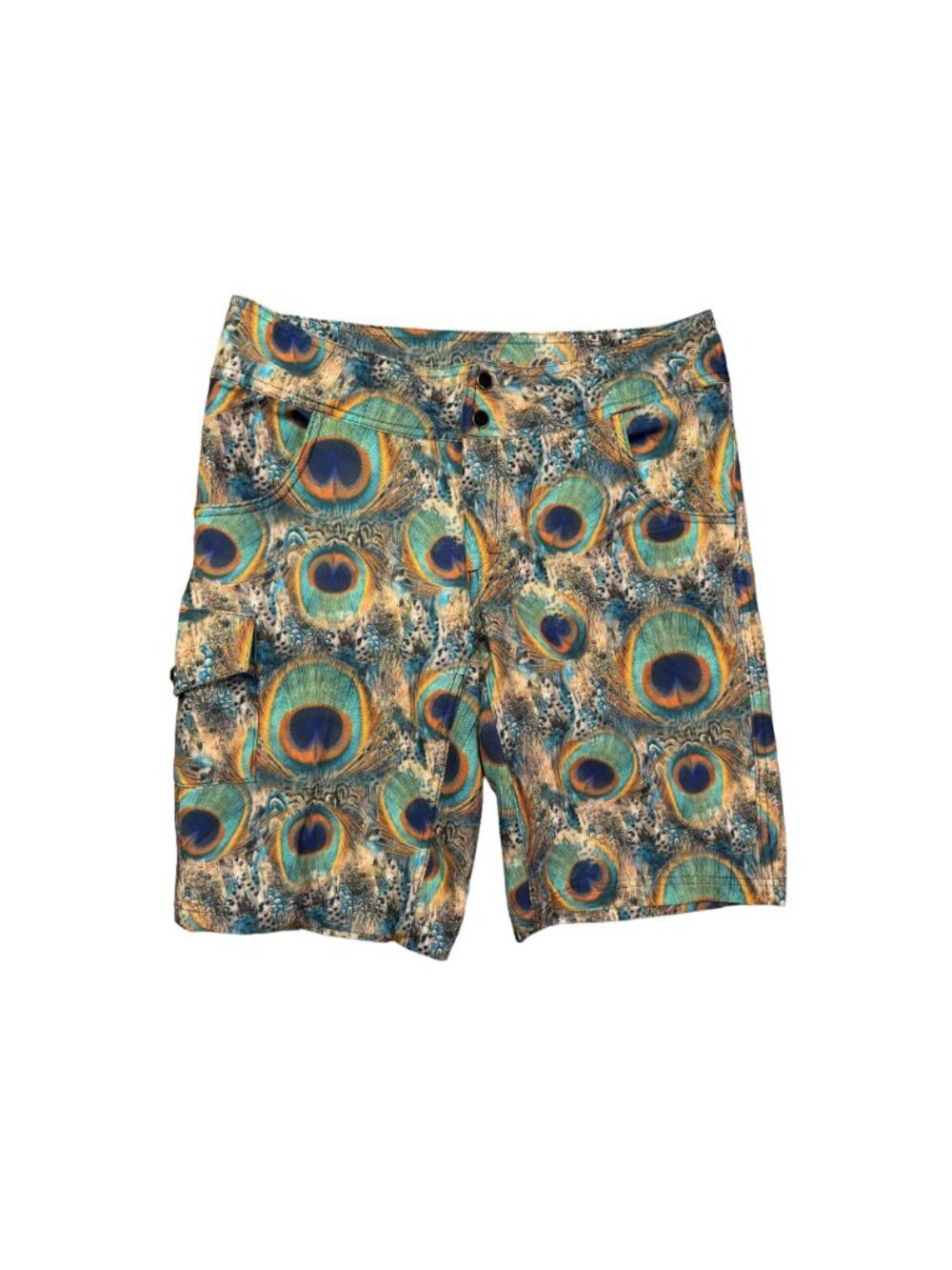 SHREDLY Peacock MTB Cycling Shorts Womens 8 USA Made Cargo Bike Shorts